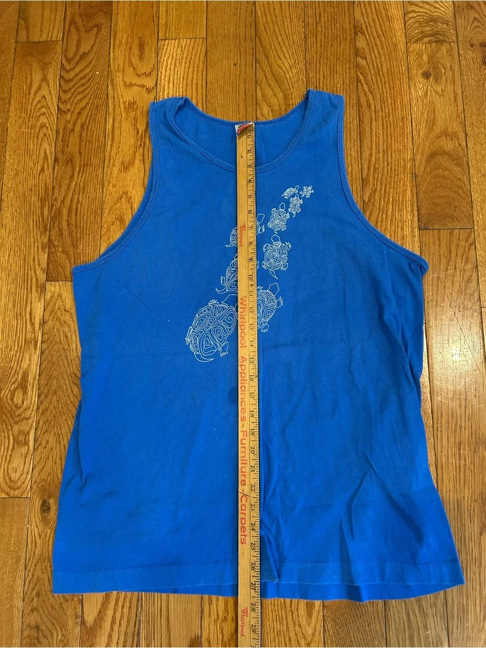 Vintage Fruit of the Loom Tank Top Men's XL Blue Turtle Graphic Print USA